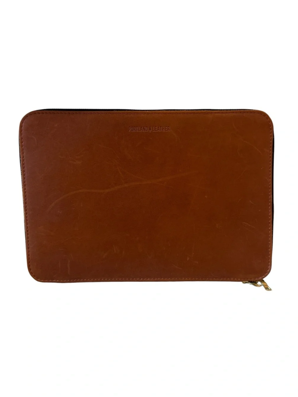 Portland Leather Goods - Brown Leather Laptop / IPad Zip Case